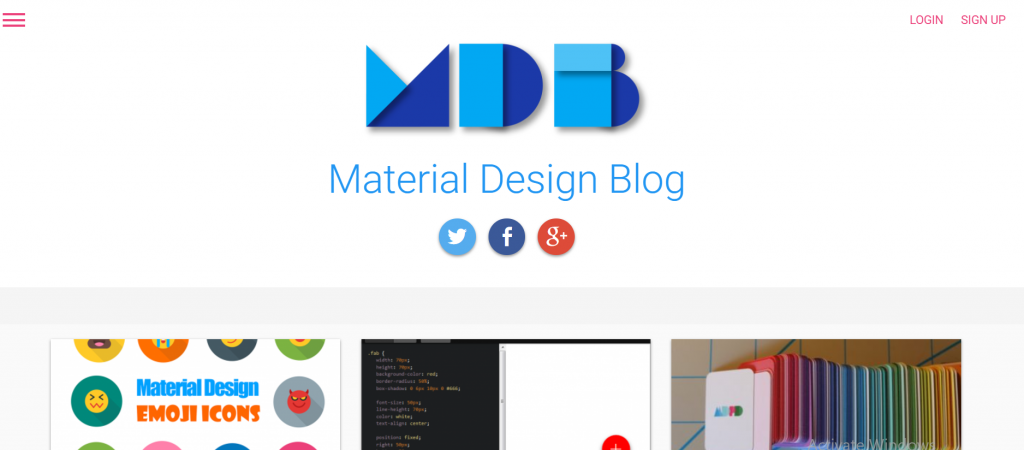 Material Design Blog zurnalas